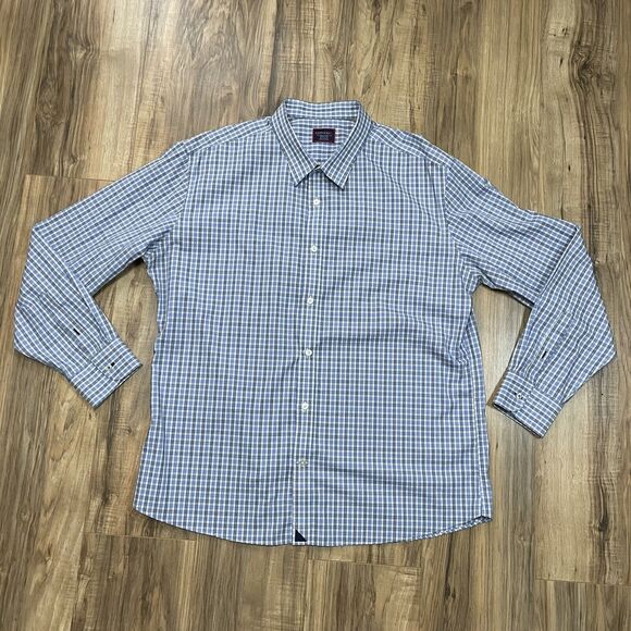 UnTuckit Mens XXXL Wrinkle Free Long Sleeve Blue Plaid Shirt - READ DESCRIPTION - Picture 1 of 11